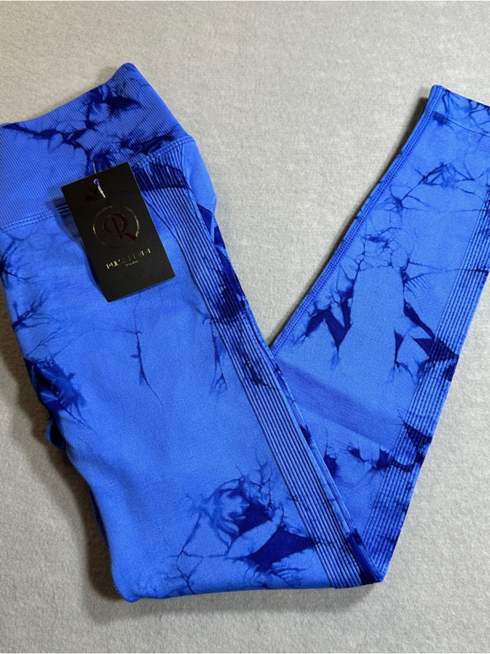 Pulse Revive High Rise Leggings Womens Small Blue Marble Print NWT Workout